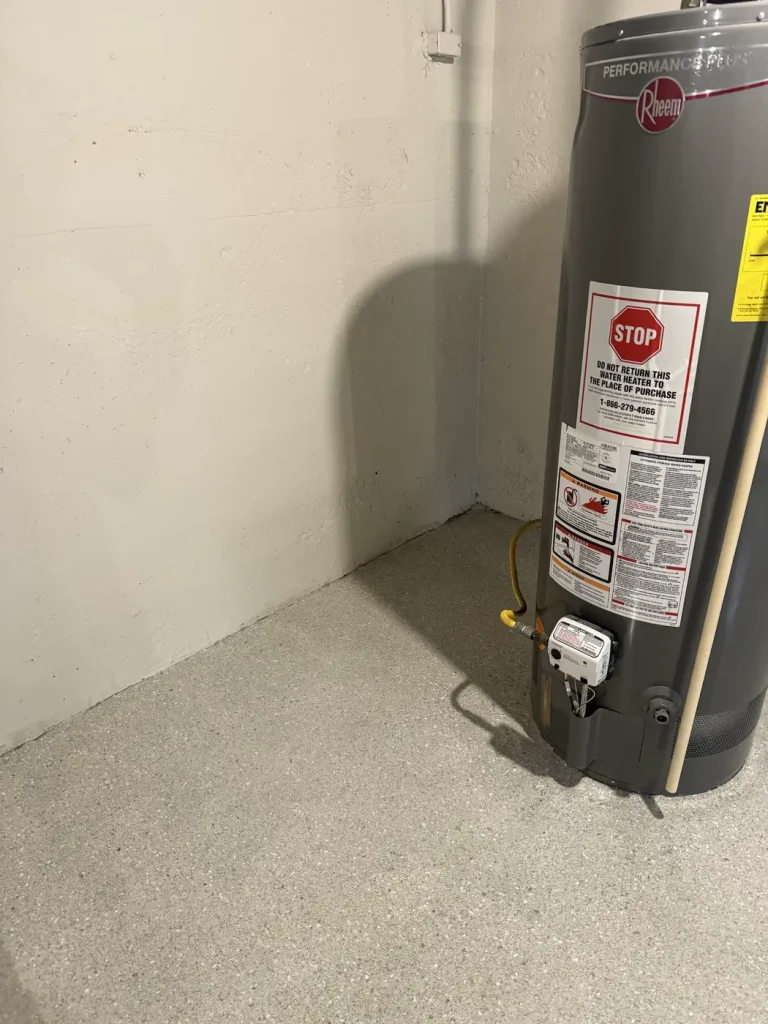 Replacement water heater installed and finished